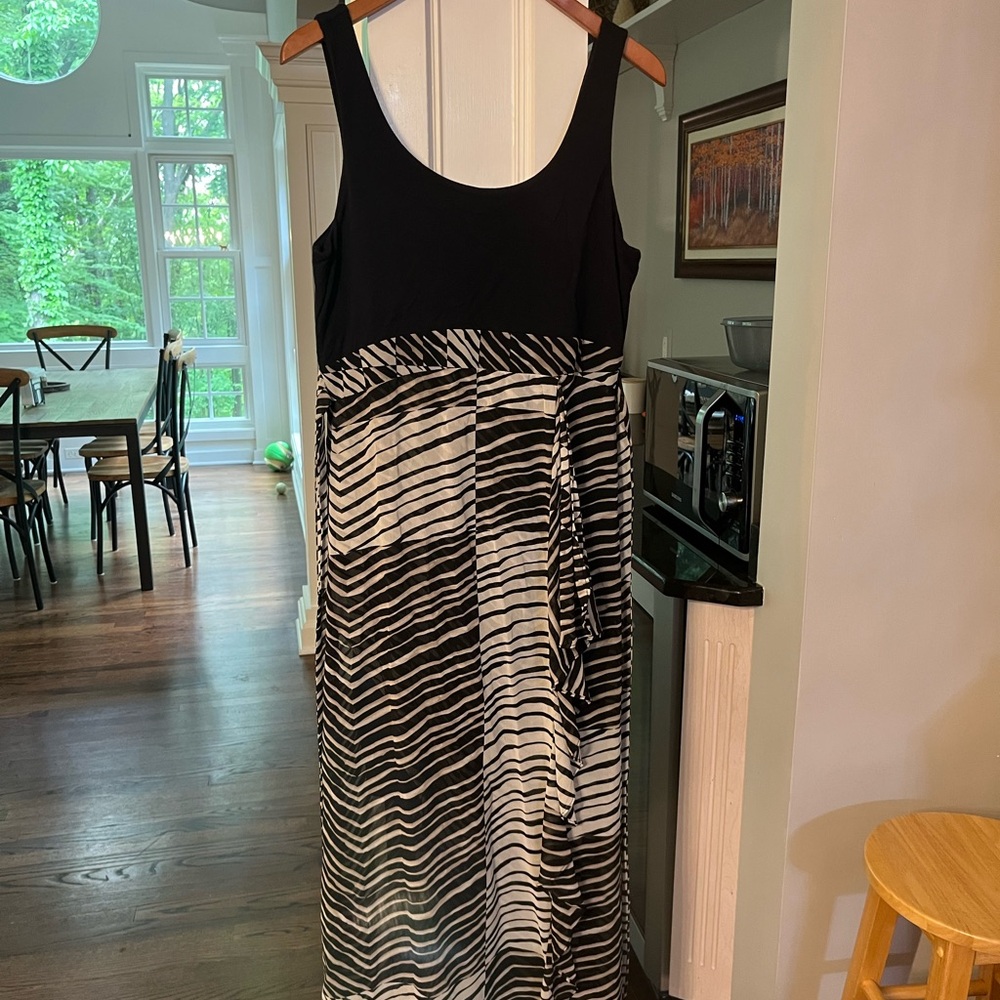 CAbi 5266 Cha cha Maxi, Black Sleeveless Scoop Neck Sundress